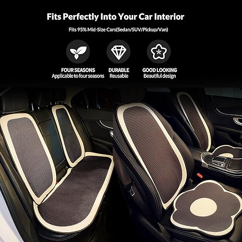 Miniatura 8 de Lindas fundas de asiento de automóvil para mujeres y niñas, funda de asiento delantero de automóvil, lavable a máquina, compatible con bolsa de