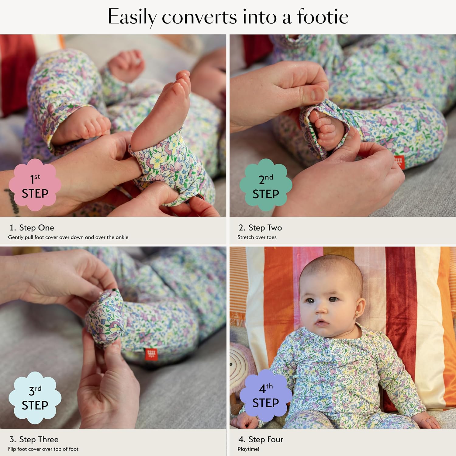 Magnetic Me Cloudstretch 4-Pack Bundle | Magnetic Baby Footie Pajamas