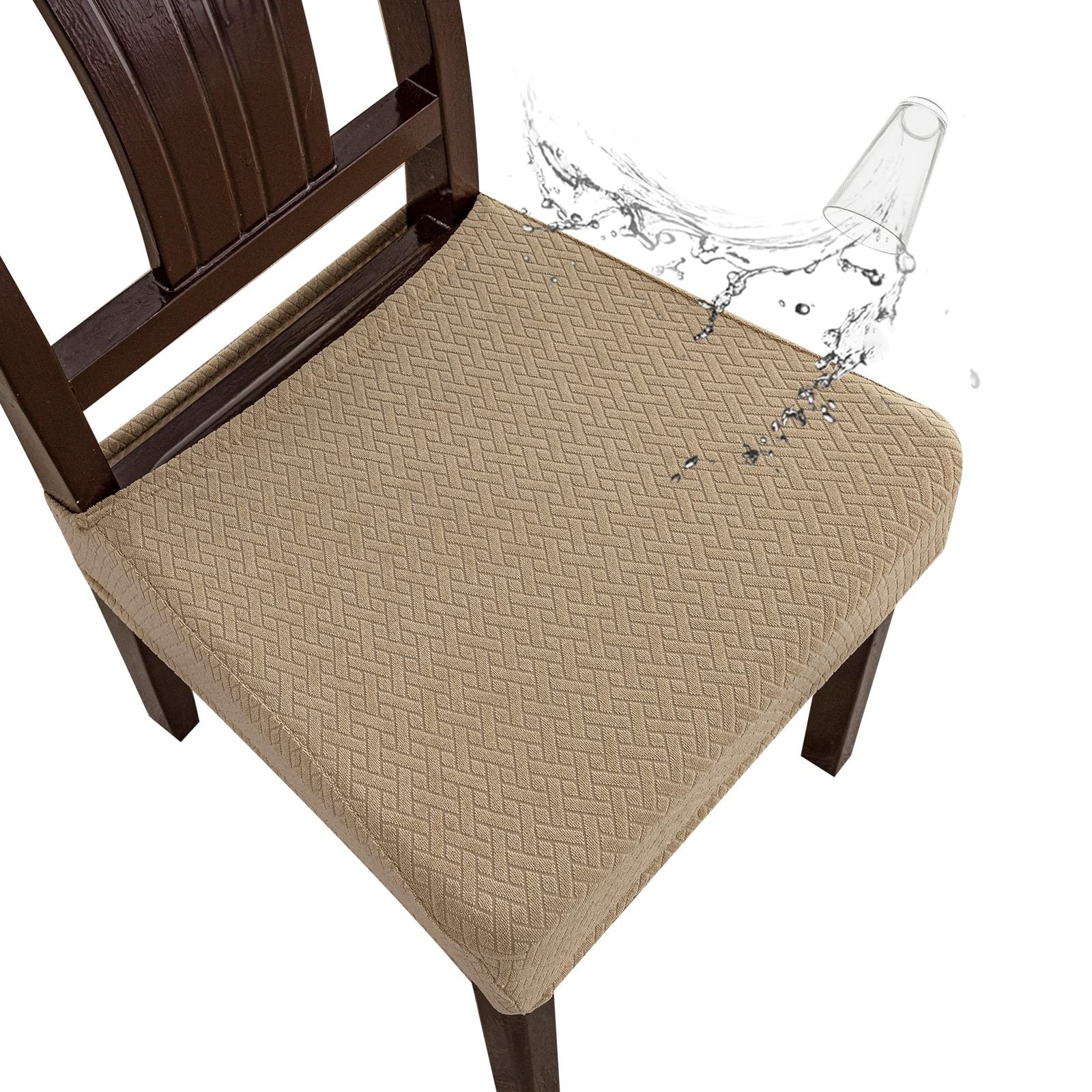 Genina Waterproof Seat Covers for Dining Room Chairs, Rear Gapped