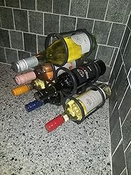 Amazon.com: Black Modern Wire Rustic Counter Wine Rack Countertop Table ...