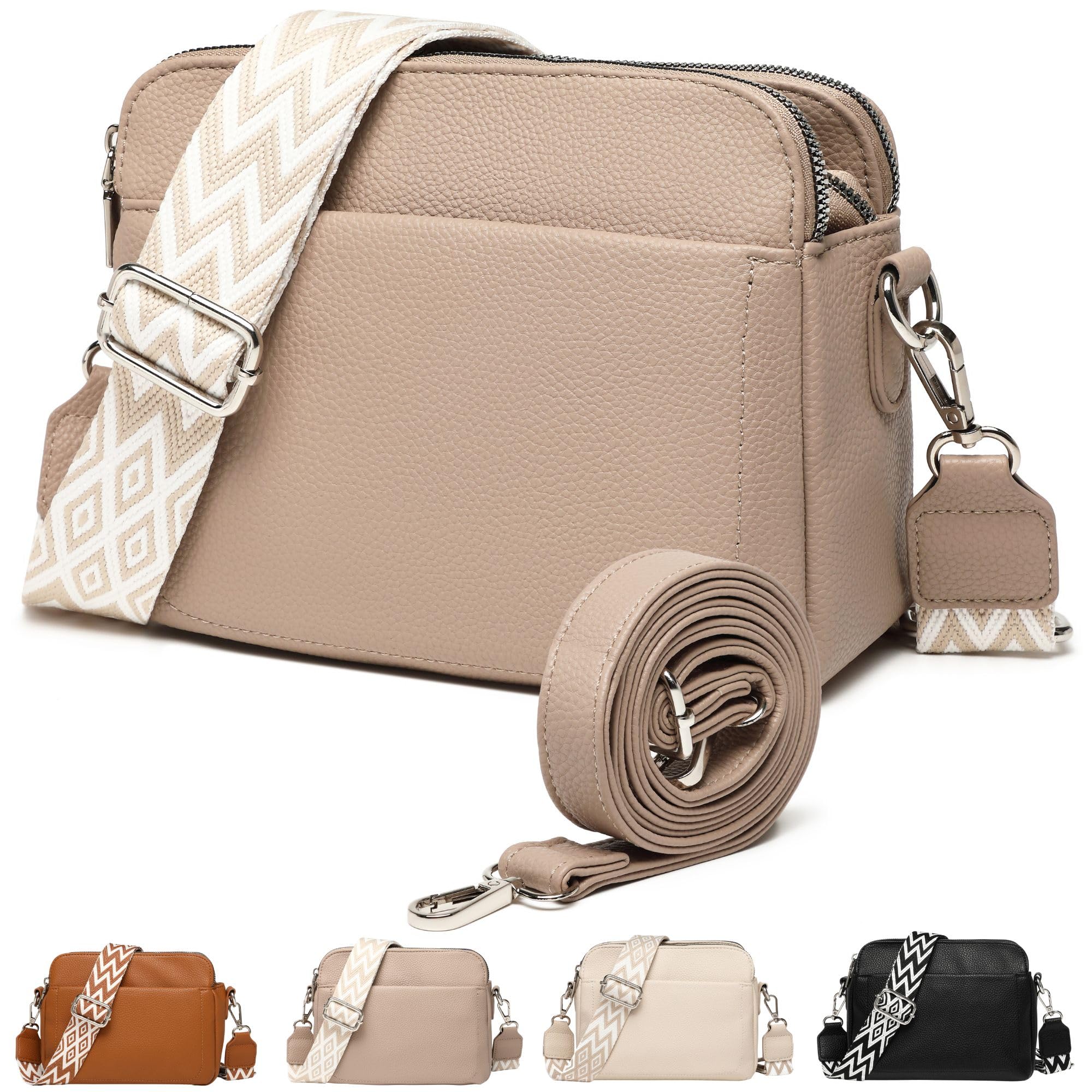 Makukke Borse a Tracolla Donna, Portamonete Donna Designe Borsa a Tracolla in Pelle PU Piccola Borsa Portafoglio con Slot per Carte 2 Tracolla Regolabi