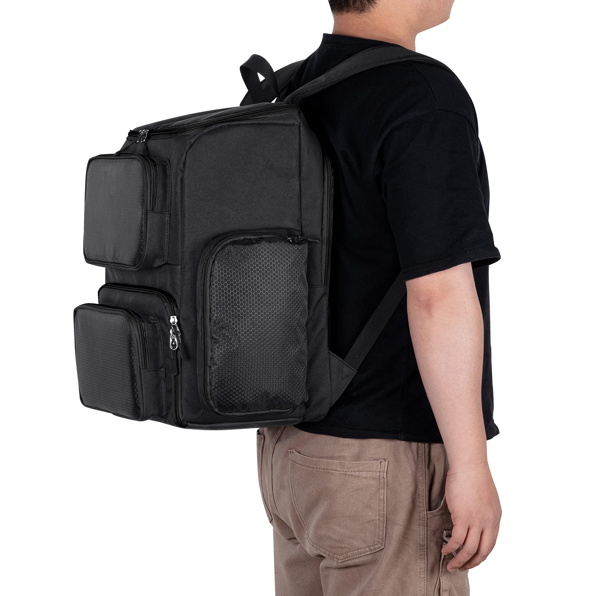 Trunab Sac à dos de Rangement Compatible avec Xbox Series X, Noir, Sac à dos Protection Grande Capacité, avec Poches, Séparateurs pour Xbox Manette et Accesoires de Jeu