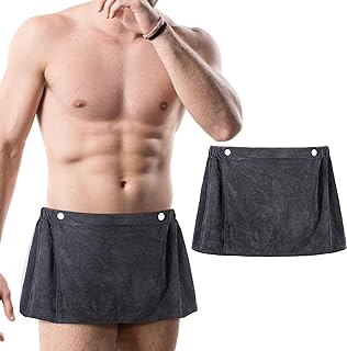 Preboun Men's Bath Wrap Towel Shower Wrap Towel Adjustable Terry Body Spa Towels with Pocket After Shower for Men Gift Spa College Bath Dorm Room Gym