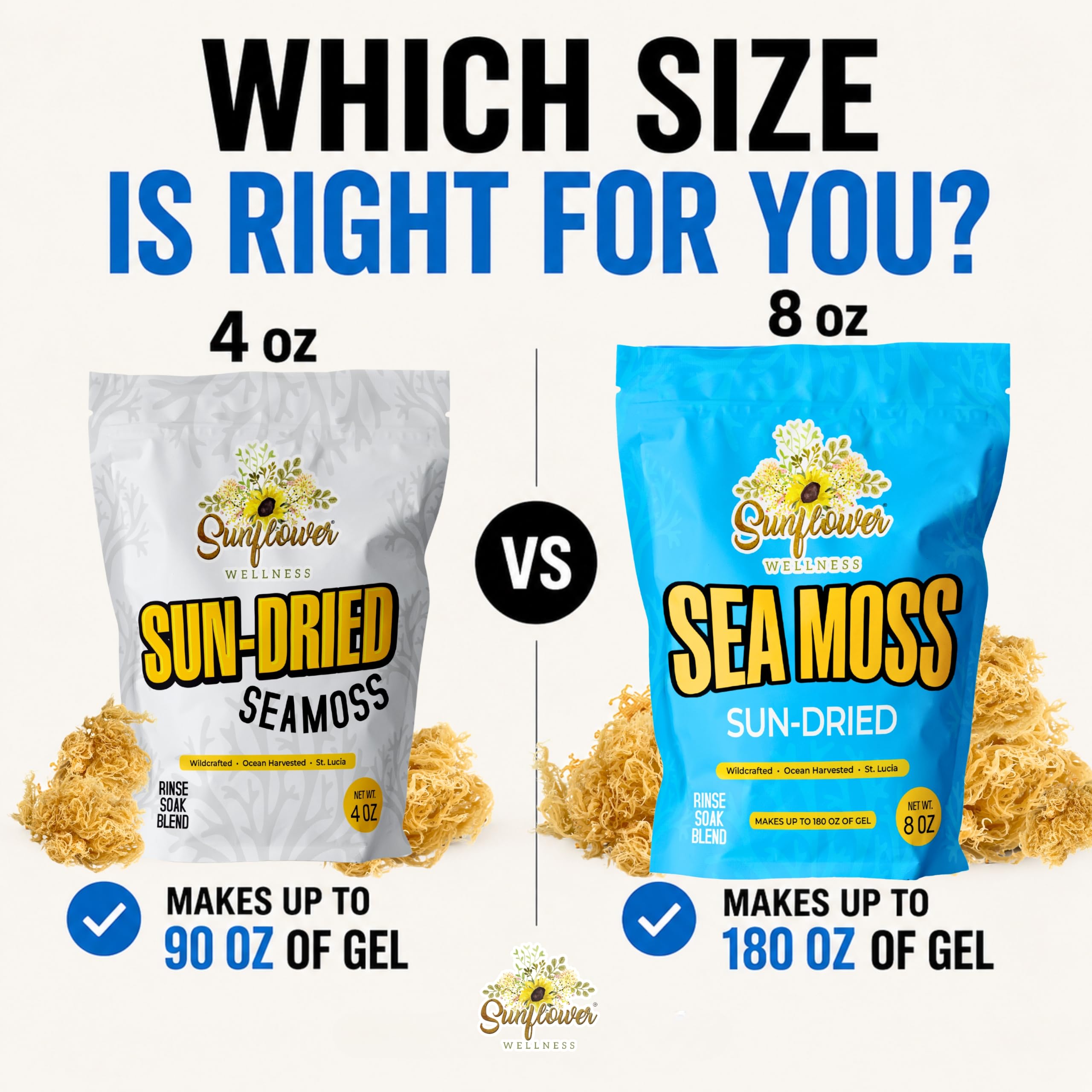 Amazon.com : Raw Wildcrafted Gold Sea Moss | Sun-Dried from St
