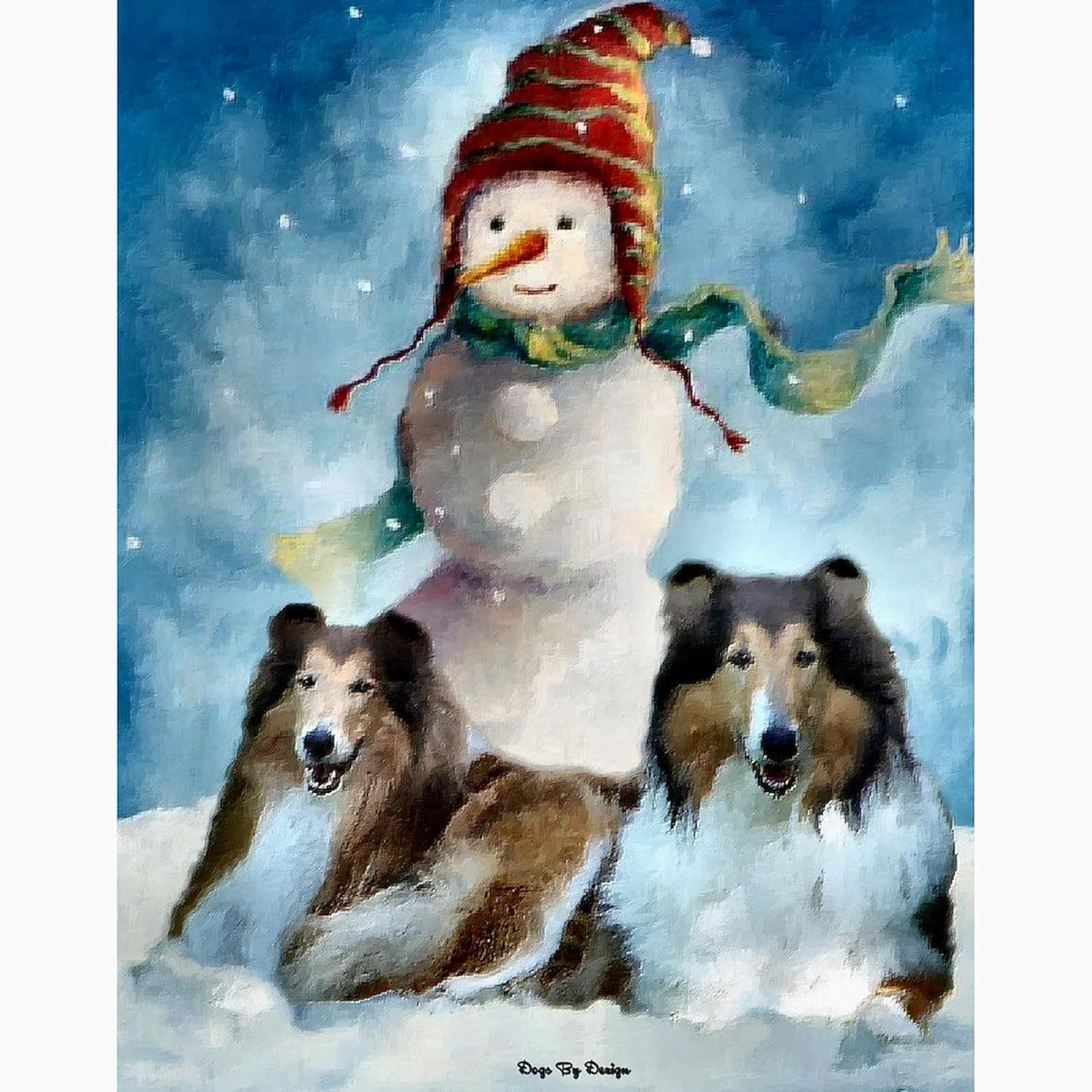 CafePress Rough Collie Christmas Gifts Cards (Pk Of 10) Folded Greeting Cards (10-pack) Glossy