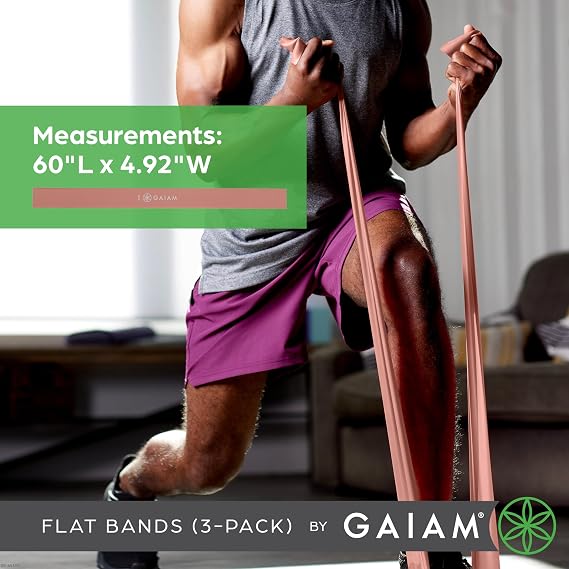 Gaiam Restore Flat Resistance Band Kit, 3-Pack