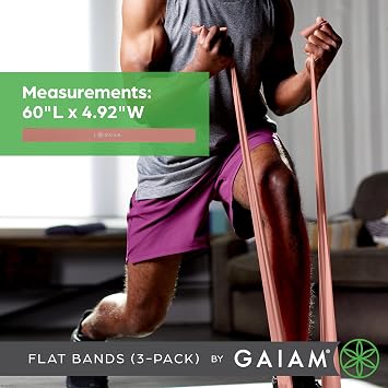 Gaiam Restore Flat Resistance Band Kit, 3-Pack