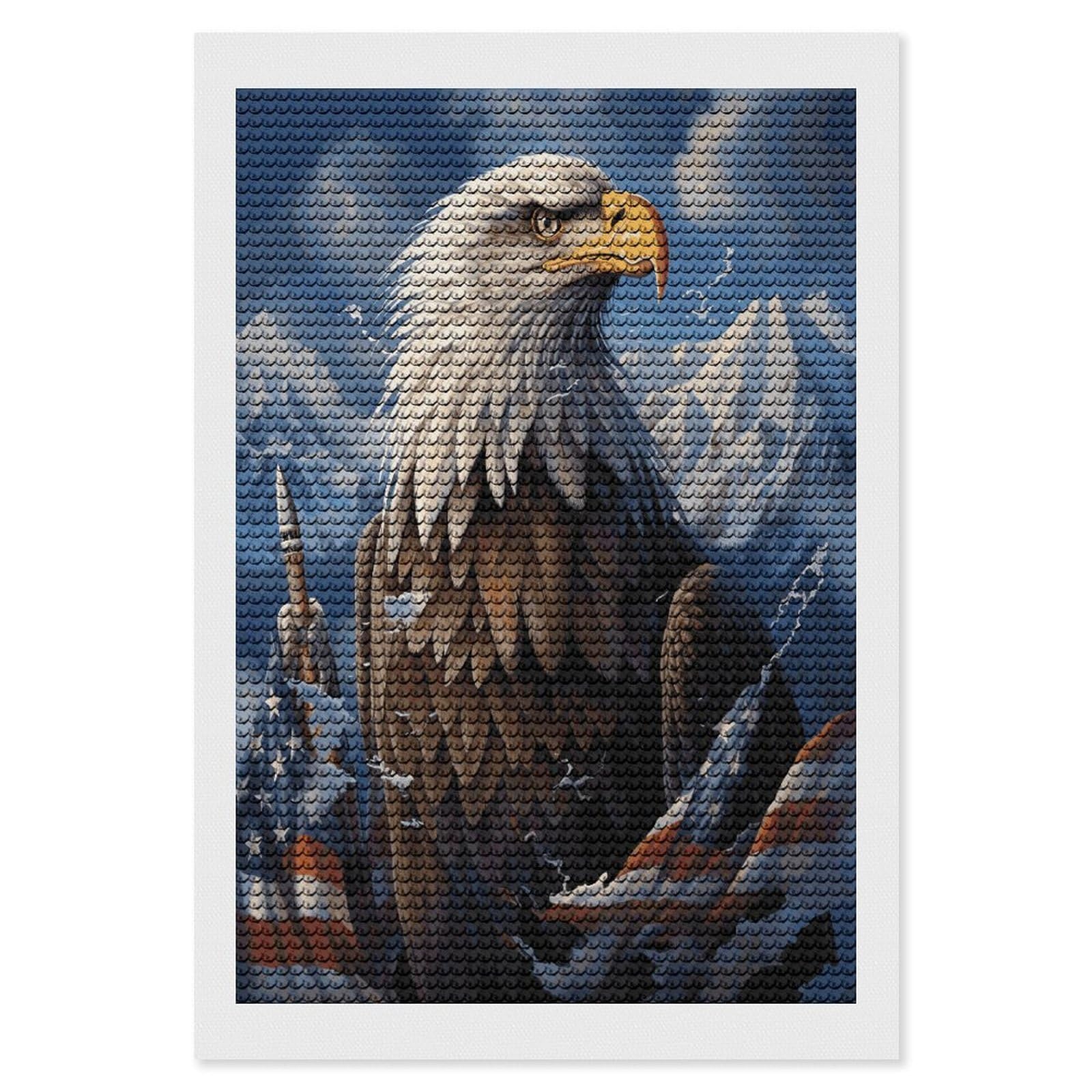 JTREHY Eagle Diamond Art Kits Personalized DIY Round Diamond Painting Kits for Beginner Full Drill Diamonds Dots Paintings for Adults Gem Art Crafts Home Decor