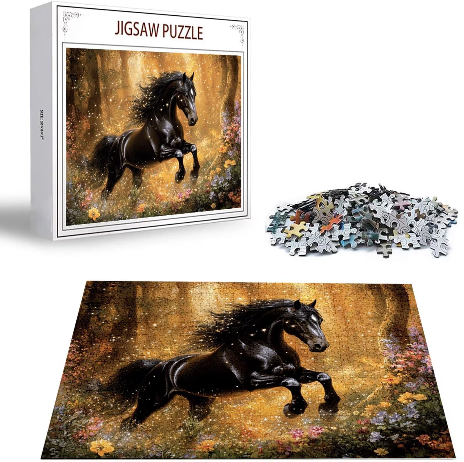 Puzzle 5000 elementów, 3 4 5 lat puzzle koń 6 7 8 lat zrównoważone gry edukacyjne z wysokiej jakości drewnianymi motywami dla dorosłych zabawa rodzinna układanka dla dorosłych, prezent na Boże