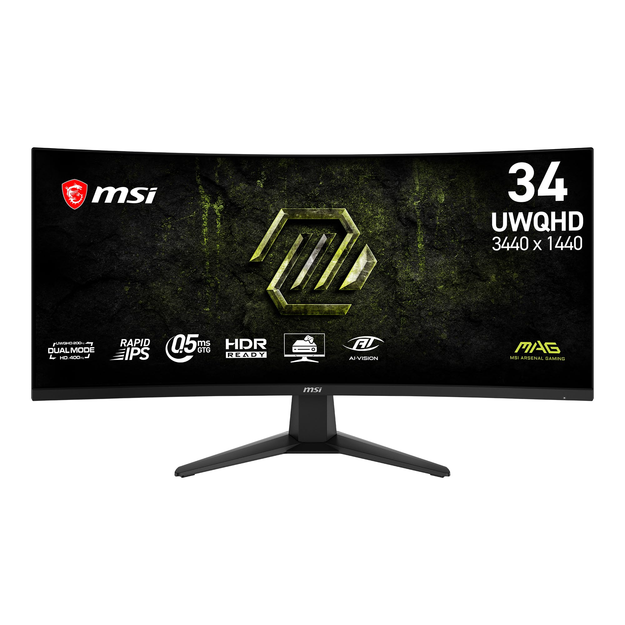 MSI mag 346cqdf e20 34" UWQHD 200Hz Curved Gaming Monitor