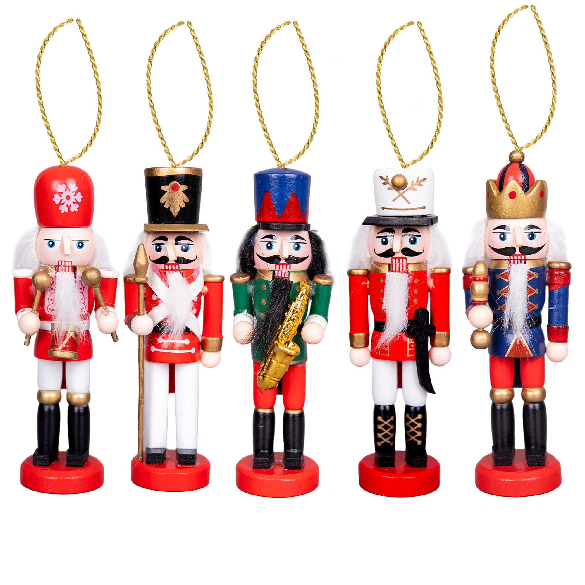 Shatchi 13Cm Wooden Nutcrackers Figures Christmas Ornament 5Pcs Set from B&Q