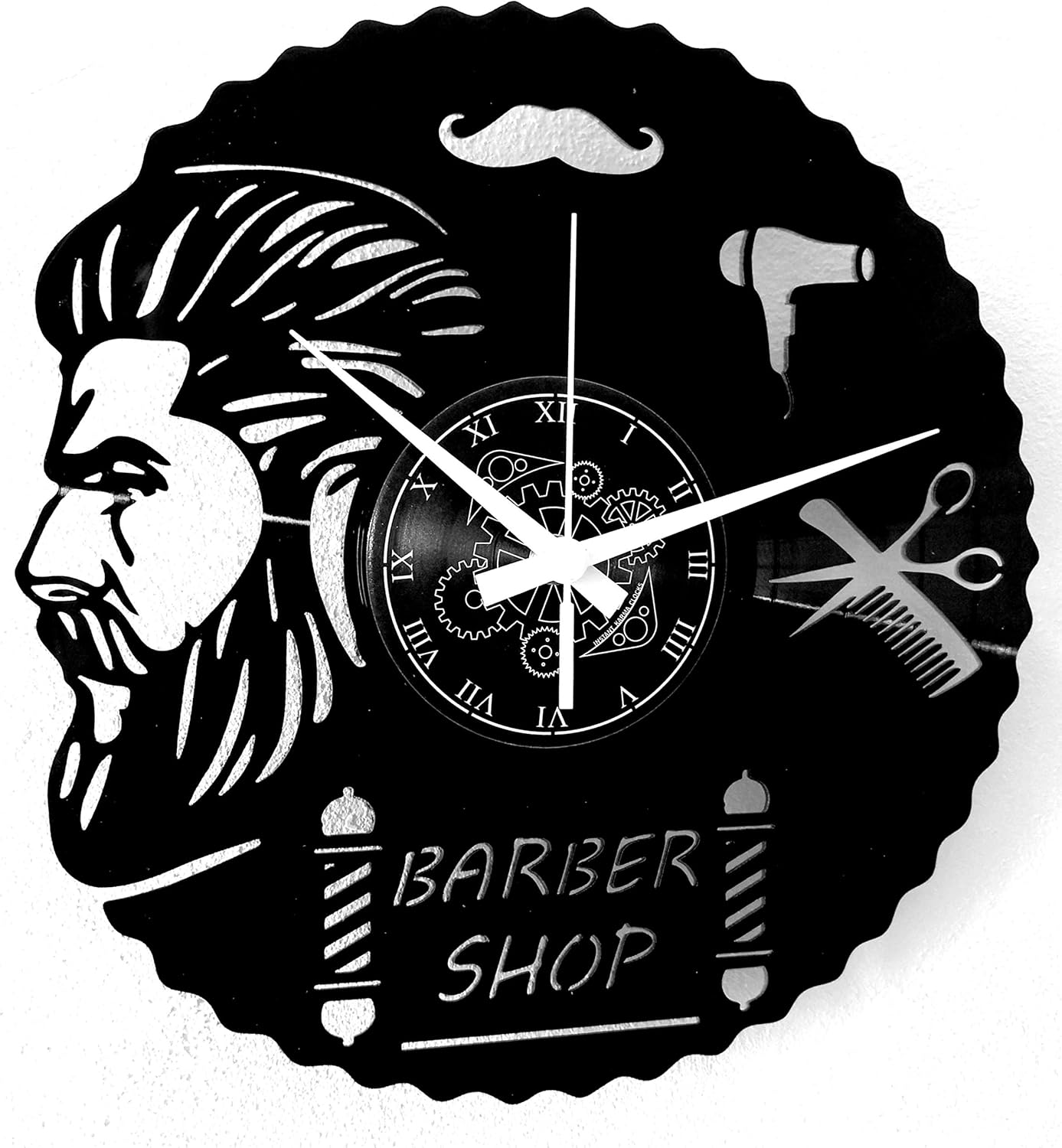 | Wall Clock | Barber Shop | Hair Salon | Hairdresser Stylist (Black B5)