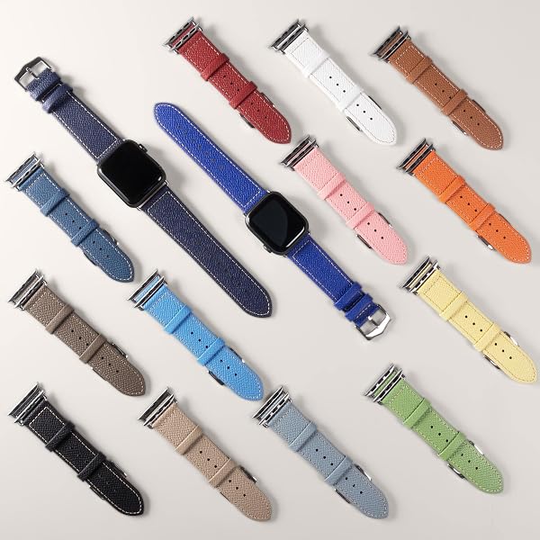 COGURE コグレ Apple Watch バンド 本革 コンパチブル アップルウォッチバンド 交換ベルト レディース 男女兼用 サイズ1:【38mm 40mm 41mm 42mm(Series 10)】サイズ2:【42mm(Series 1/2/3) 44mm 45mm 46mm 49mm】Series 10 9 8 7 SE 6 5 4 3 2 1 全機種対応 ギフトボックス N01 - 3
