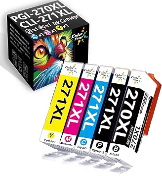 ColorPrint Compatible PGI270 CLI271 Ink Cartridge Replacement for Canon 270 271 Ink 270XL 271XL PGI270XL CLI271XL for PIXMA TS9020 TS6020 TS6000 MG5720 MG5721 MG6820 MG6822 Printer 5-Pack