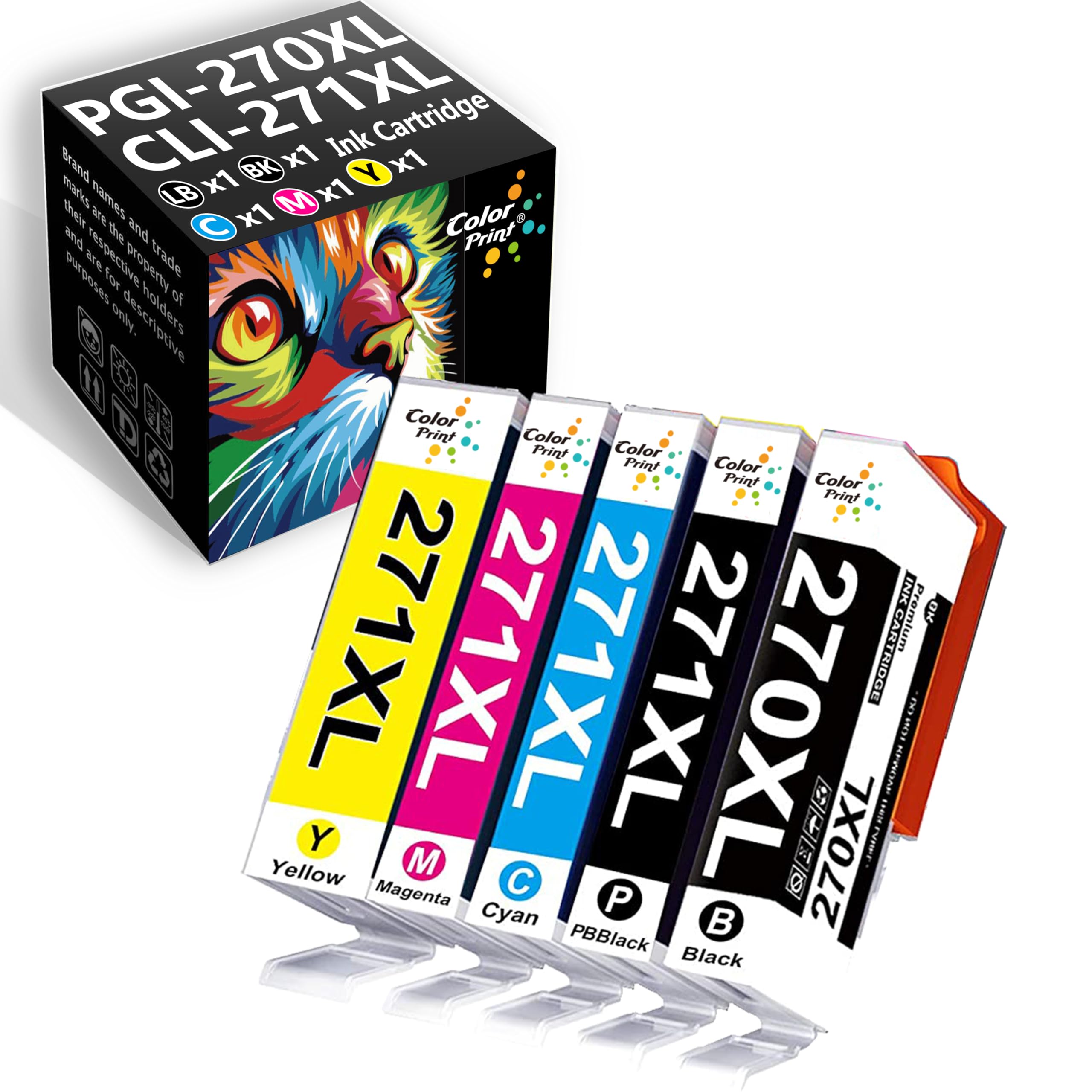 ColorPrint Compatible PGI270 CLI271 Ink Cartridge Replacement for Canon 270 271 270XL 271XL PGI270XL CLI271XL for PIXMA MG5720 MG5721 MG6820 MG6822