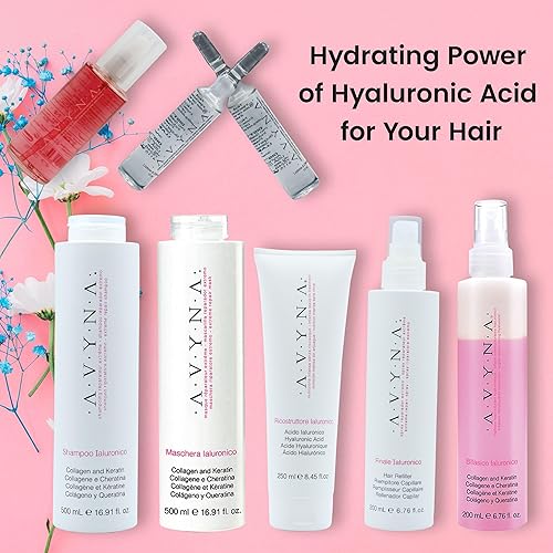 Miniatura 5 de Avyna Champú y acondicionador (Maschera) Set para cabello dañado con ácido hialurónico 16.91 oz