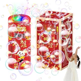 Portable Bubble Machine | Automatic Bubble Maker Toys with Music and Colorful Light,Bubble Machine for Christmas Indoor Outdoor Birthday Party Hepvet