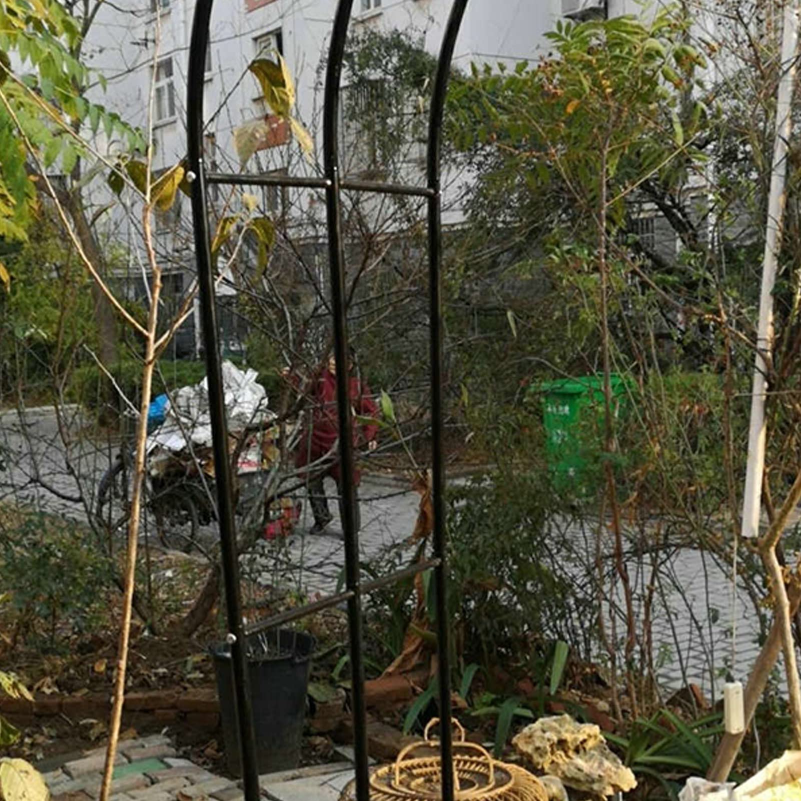 SDdPulse Arco da giardino per esterni, pergolato per piante rampicanti, arco decorativo per rose, arco decorativo in metallo resistente alle intemperie, supporto per piante clematide per rose d'uva, 3