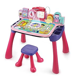 VTech 80-540954 5-in-1 magic desk pink gaming desk, German language VTech 80-540954 5-in-1 magic desk pink gaming desk, German language