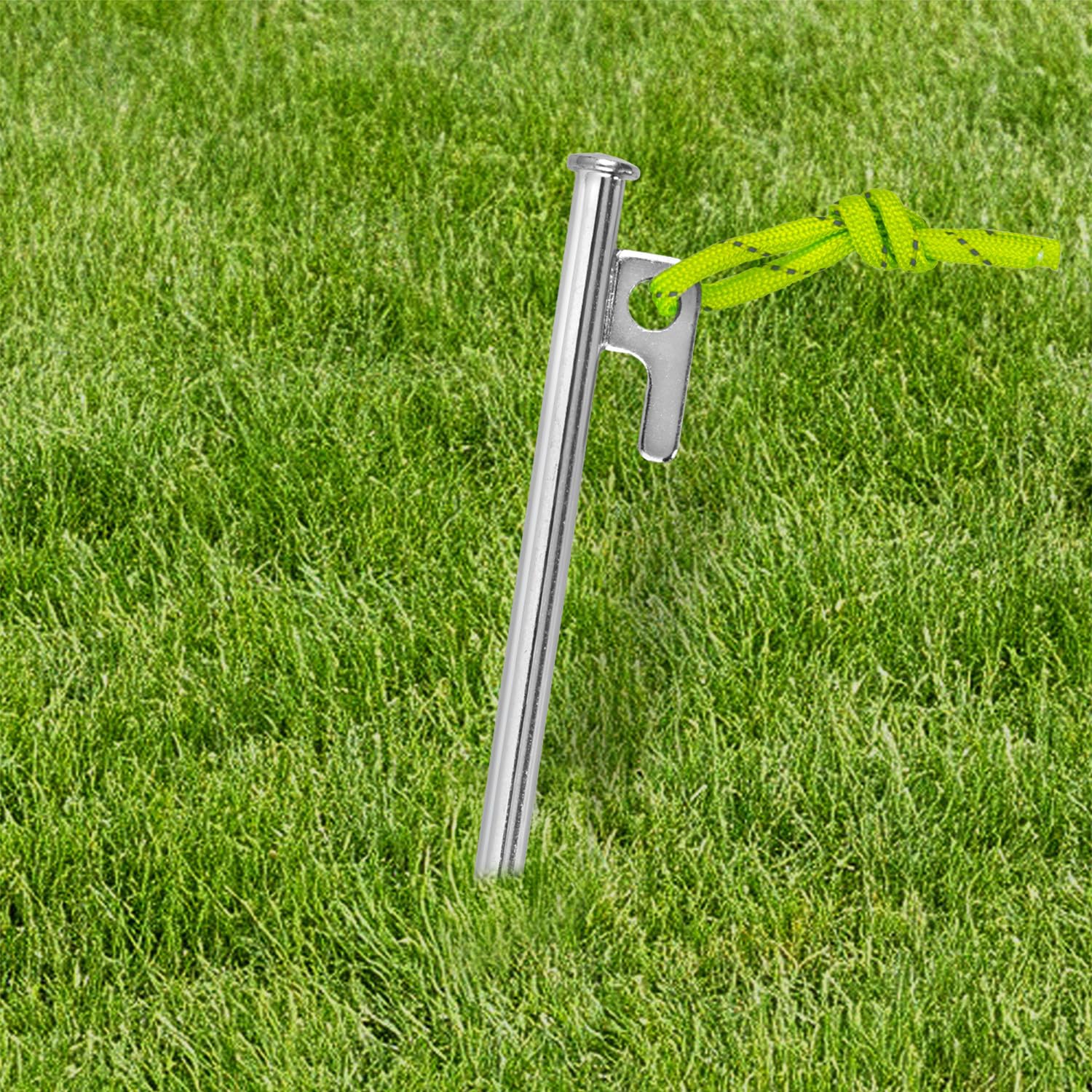 Picchetti Da Tenda In Acciaio Con Gancio A P – 12 Pezzi Da 30 Cm – Diametro 9 Mm – Con Corda Fluorescente – Ideali Per Campeggio Su Terreno Duro - 3