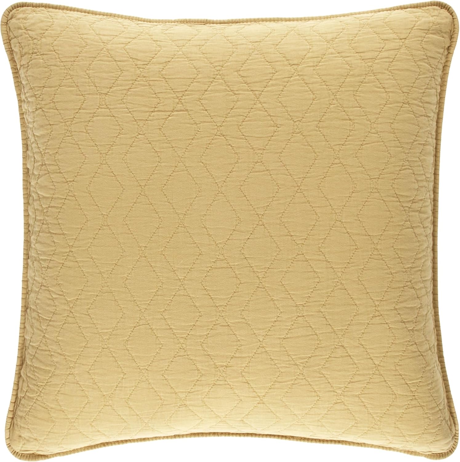 Pine Cone Hill Birdie Gold Quilted Sham, King Size, Yellow/Orange Solid Pattern