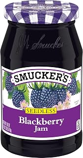 Smucker's Seedless Blackberry Jam, 18 oz - Tangy, Seed-Free Flavor for PB&J, Oatmeal & More