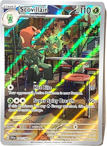 Pokemon - Scovillain 202/198 - Escarlata y violeta - Ilustrador raro - Holo Full