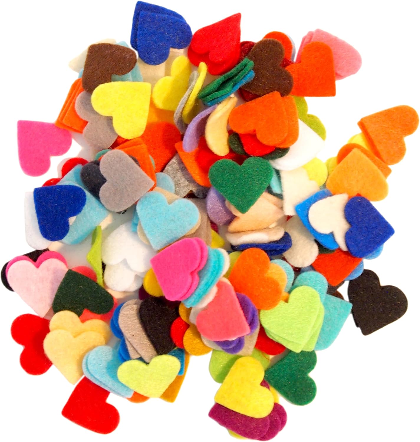 Playfully Ever After 3 inch Stiff Felt Hearts 58pc - Mix Color Pack