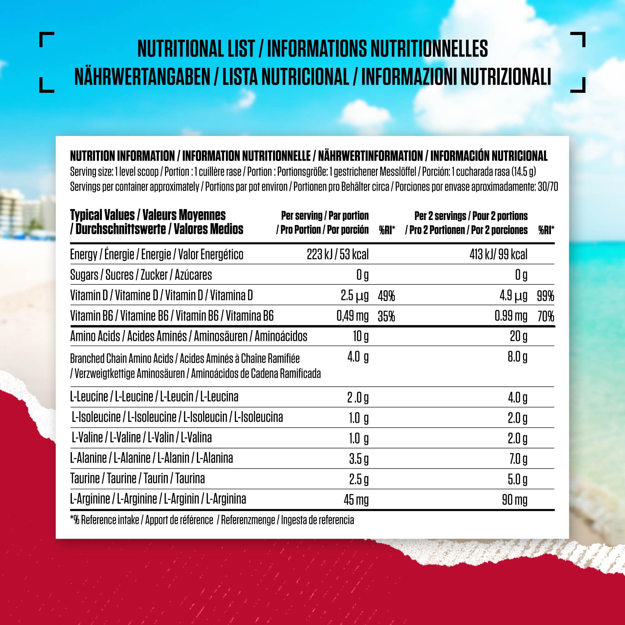 BSN Nutrition Amino X Supplement mit Vitamin D, Vitamin B6 und Aminosäuren, Wassermelone-Geschmack, 70 Portionen, 1kg