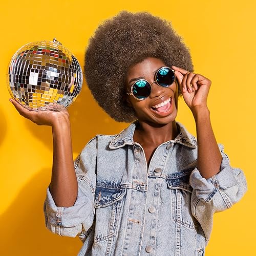 Miniatura 6 de Pelucas afro de 16 pulgadas para mujeres negras pelucas rizadas afro de los años 70 peluca rizada grande pelucas afroamericanas pelucas de los años