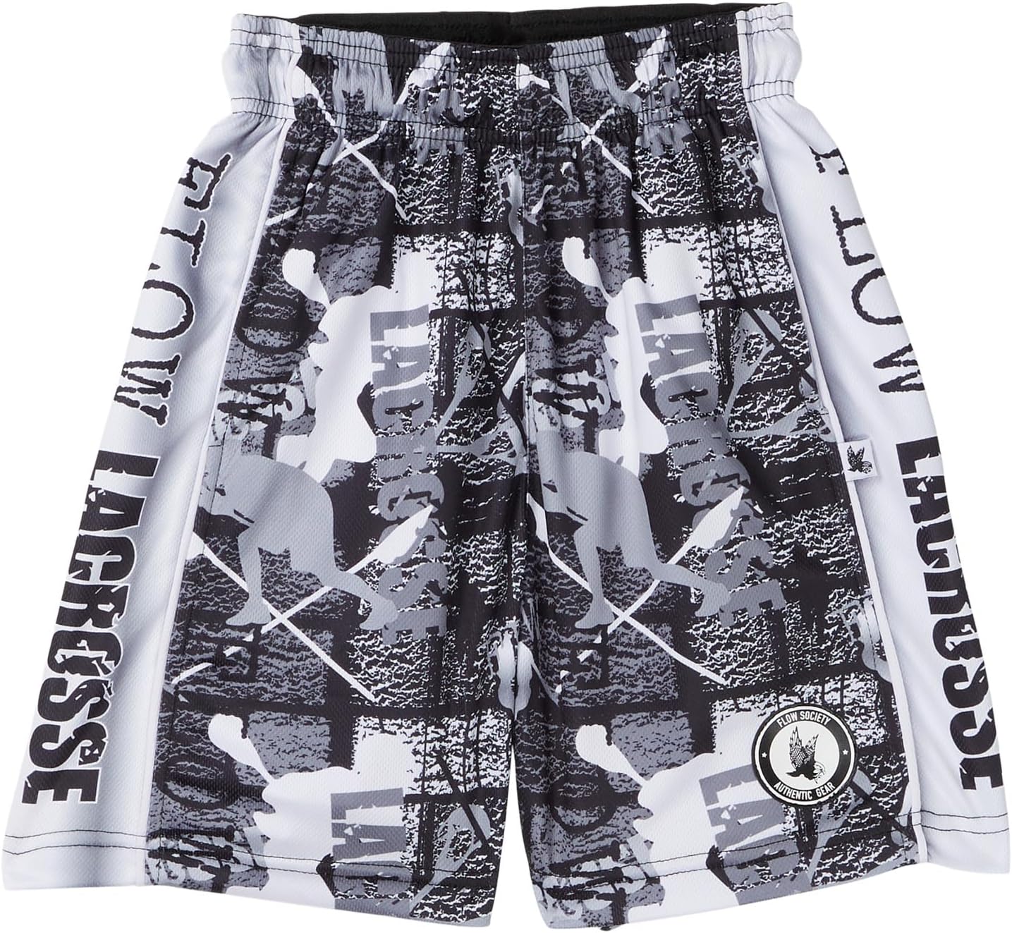 Flow Society Boys Boys Black & Silver Flow Lax Attack Shorts (Little Kid/Big Kid)