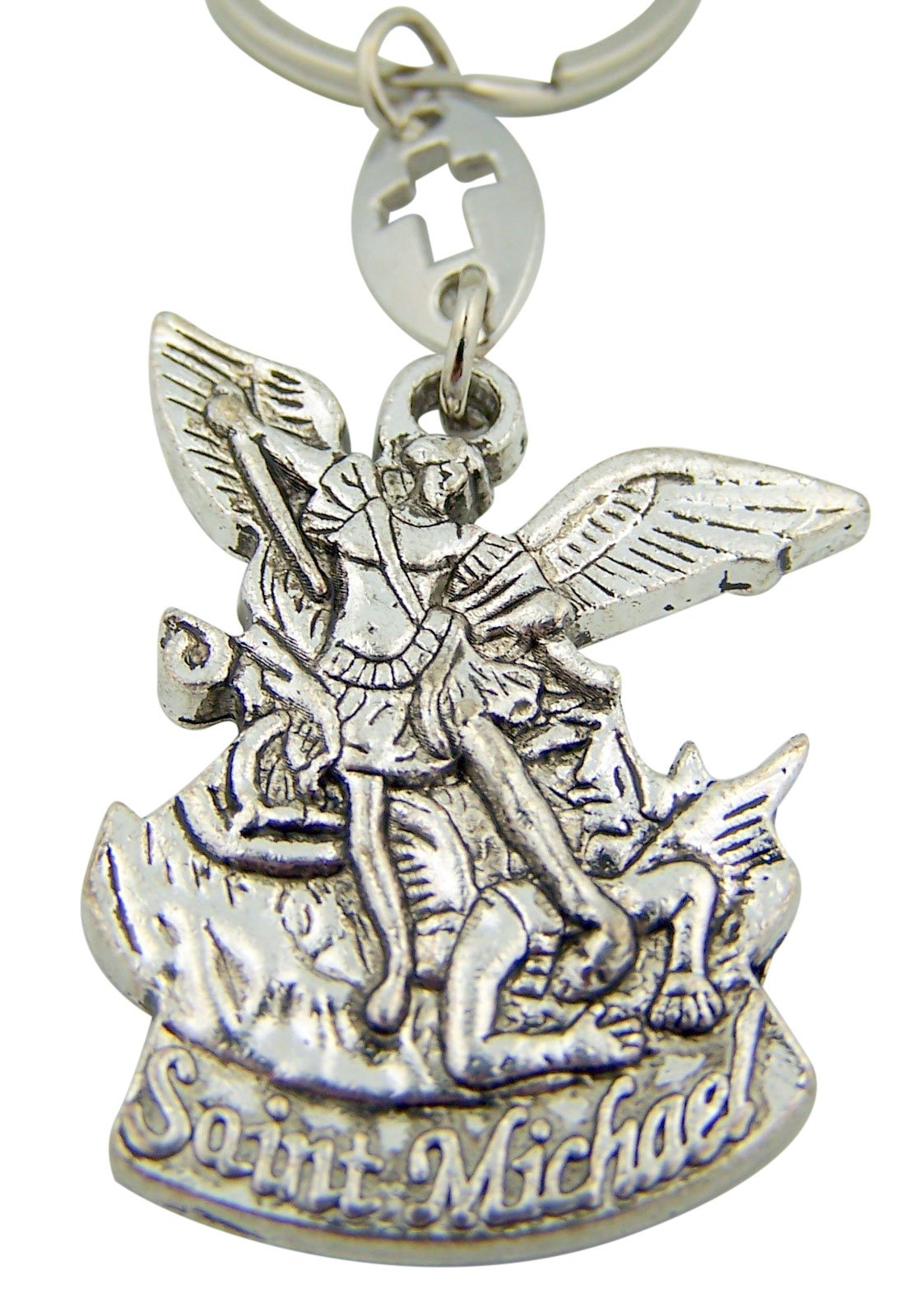 Saint St Michael the Archangel Pray for Us Medal Travel Protection Key Chain