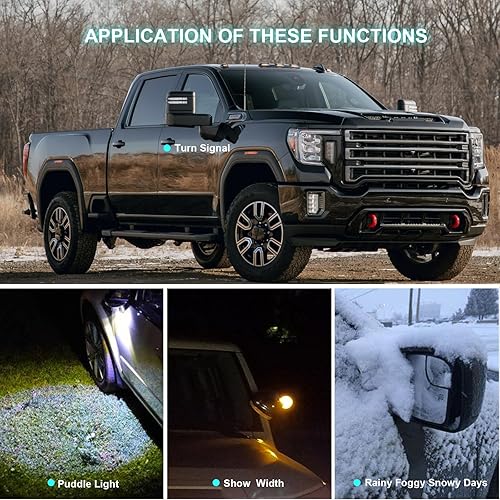 Miniatura 3 de SCITOO Espejos de remolque compatibles con GMC 2019-2022 para camioneta Serria 1500, retrovisores eléctricos con calefacción, ancho de señal de