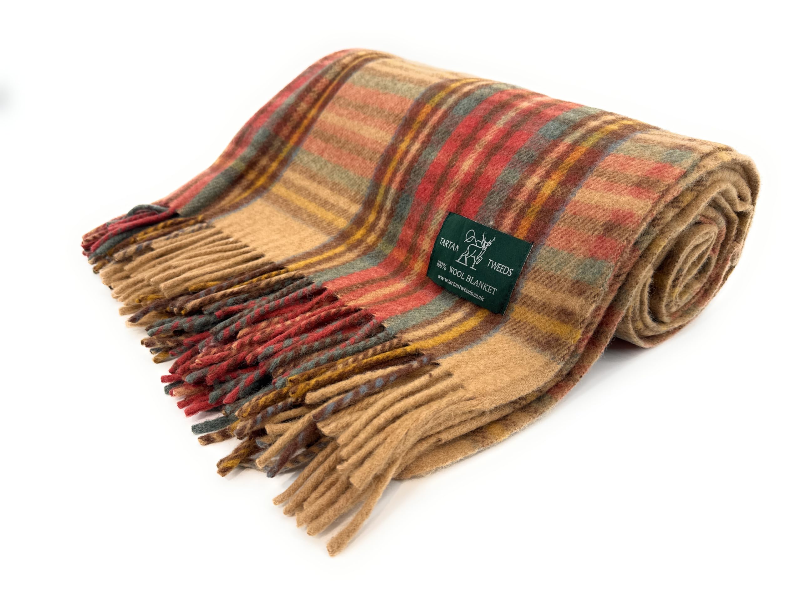 Tartan Tweeds Stewart Dress Antique Large Wool Tartan Blanket, Fade Resistant, Bed, Cosy Sofa Throw (Stewart Dress Antique)