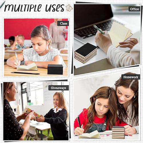 Miniatura 3 de 20 cuadernos clásicos de 4 x 2.5 pulgadas para escribir, cuaderno de notas rayado a rayas, diario de 50 páginas para hombres, de cubierta suave,