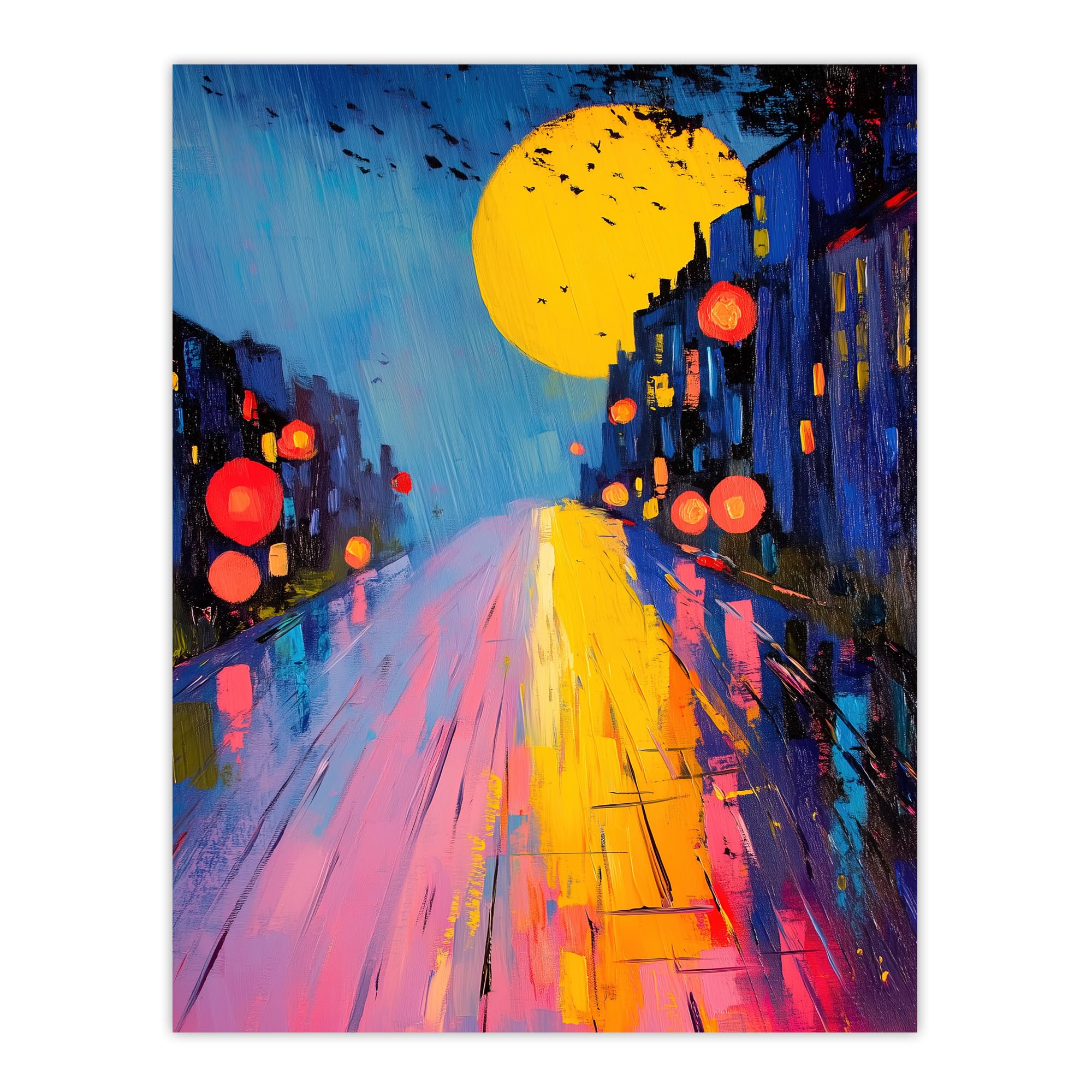 Artery8 - Abstract Wall Art Print - Colourful - W24 inch x H32 inch