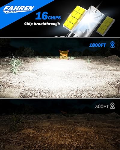 Vista 55 de FAHREN Bombilla LED 9007, 50000LM súper brillante, 6500K blanco frío, bombillas de conducción HB5 de luz alta/baja con ventilador, 60000+ Ultra