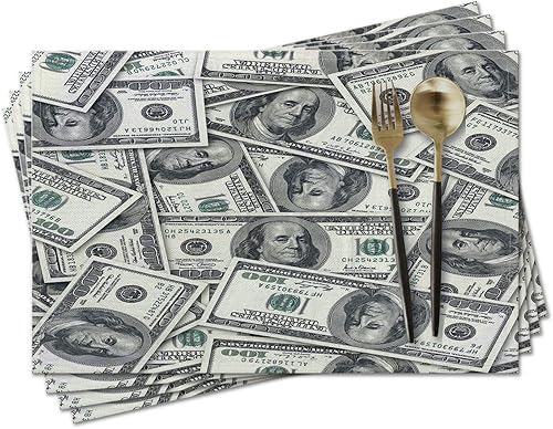 Juego de 4 manteles individuales de tela de lino de algodón beige de 18 x 12 pulgadas, manteles individuales de tela rústica de granja, resistentes