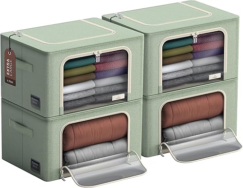 Sorbus Contenedores de almacenamiento jumbo con marco de metal, contenedores de almacenamiento de tela Oxford con gran ventana transparente y asas disponible en Yaxa Guatemala