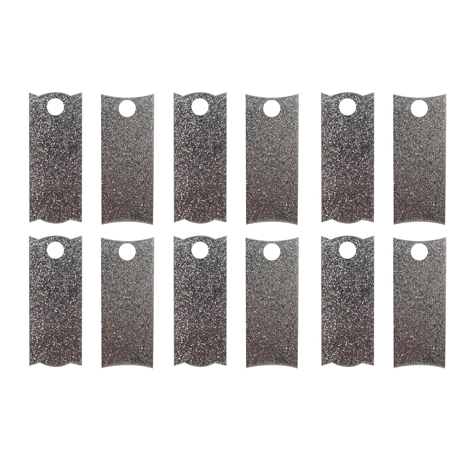 ZSYTF 12pcs Acrylic Cup Nameplates Handmade Lid Label for 30/40oz Cups Glitterings Acrylic Name Plate Cards Unique Gift Personalized Cup Decorations, Silver