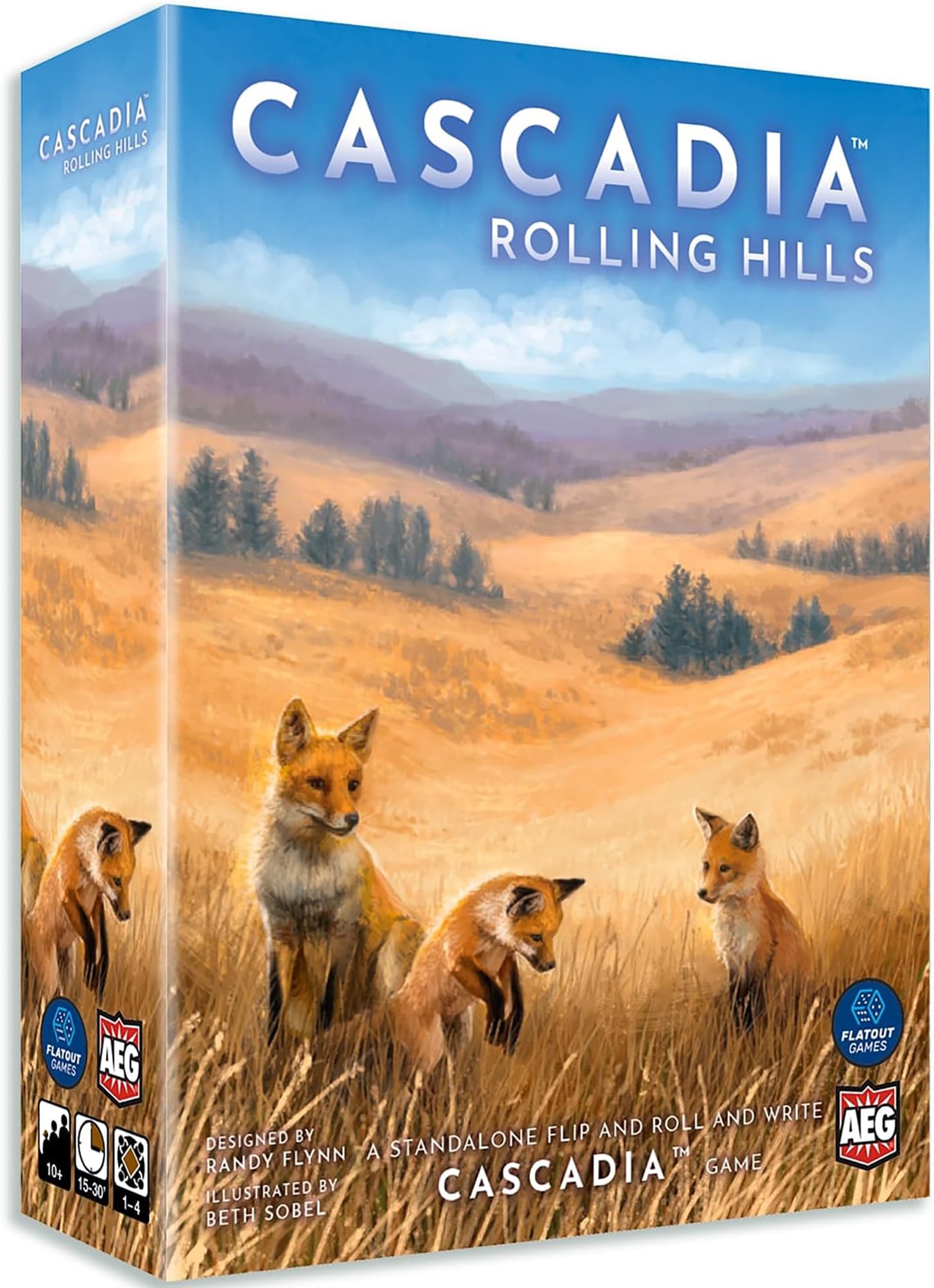AEG & Flatout Games | Cascadia: Rolling Hills Roll & Write Puzzly Dice Game | Explore The Pacific Northwest, Build Ecosystems | Ages 10+ | 1-4 Players