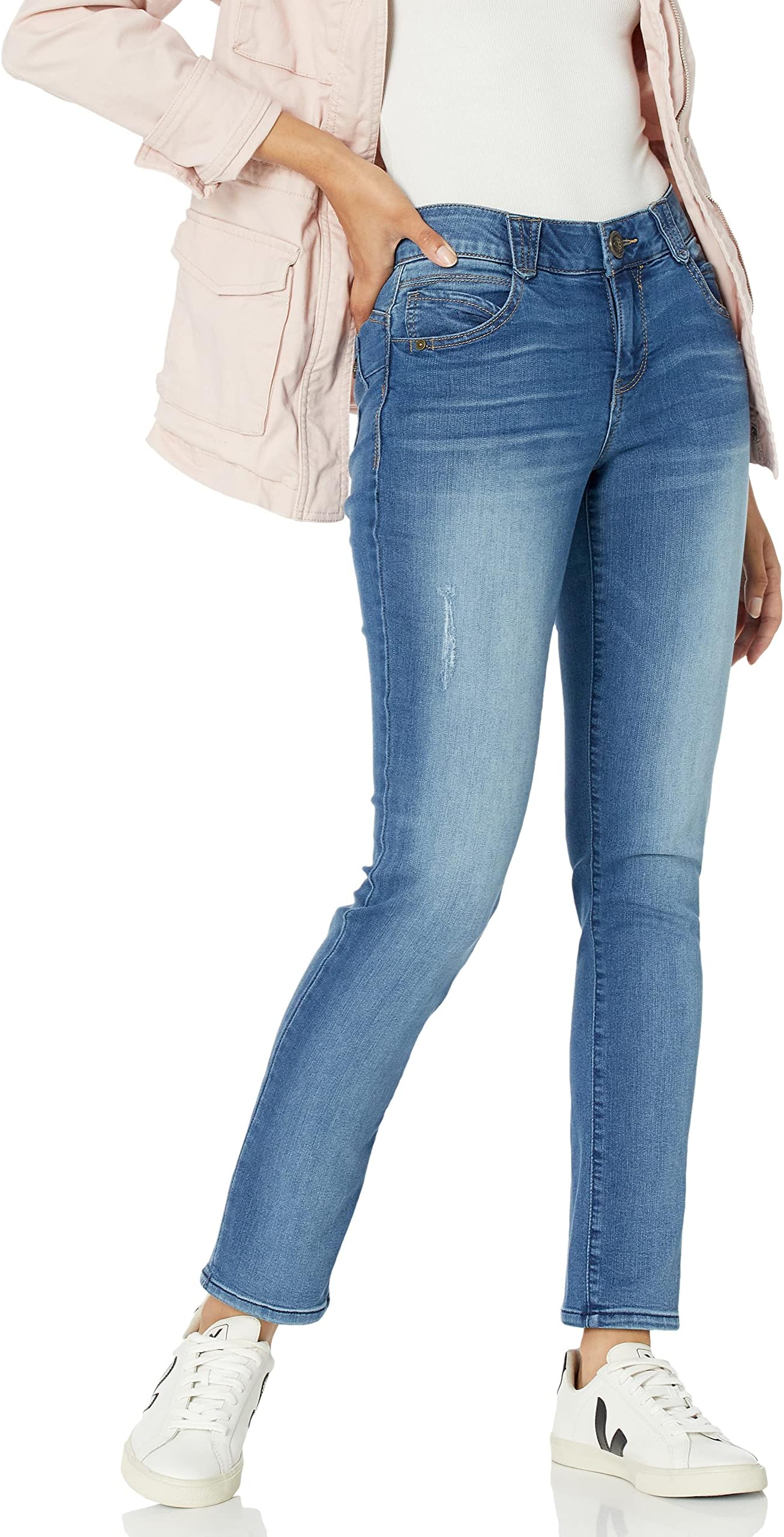 Womens Petite Ab Solution Straight Leg Jean