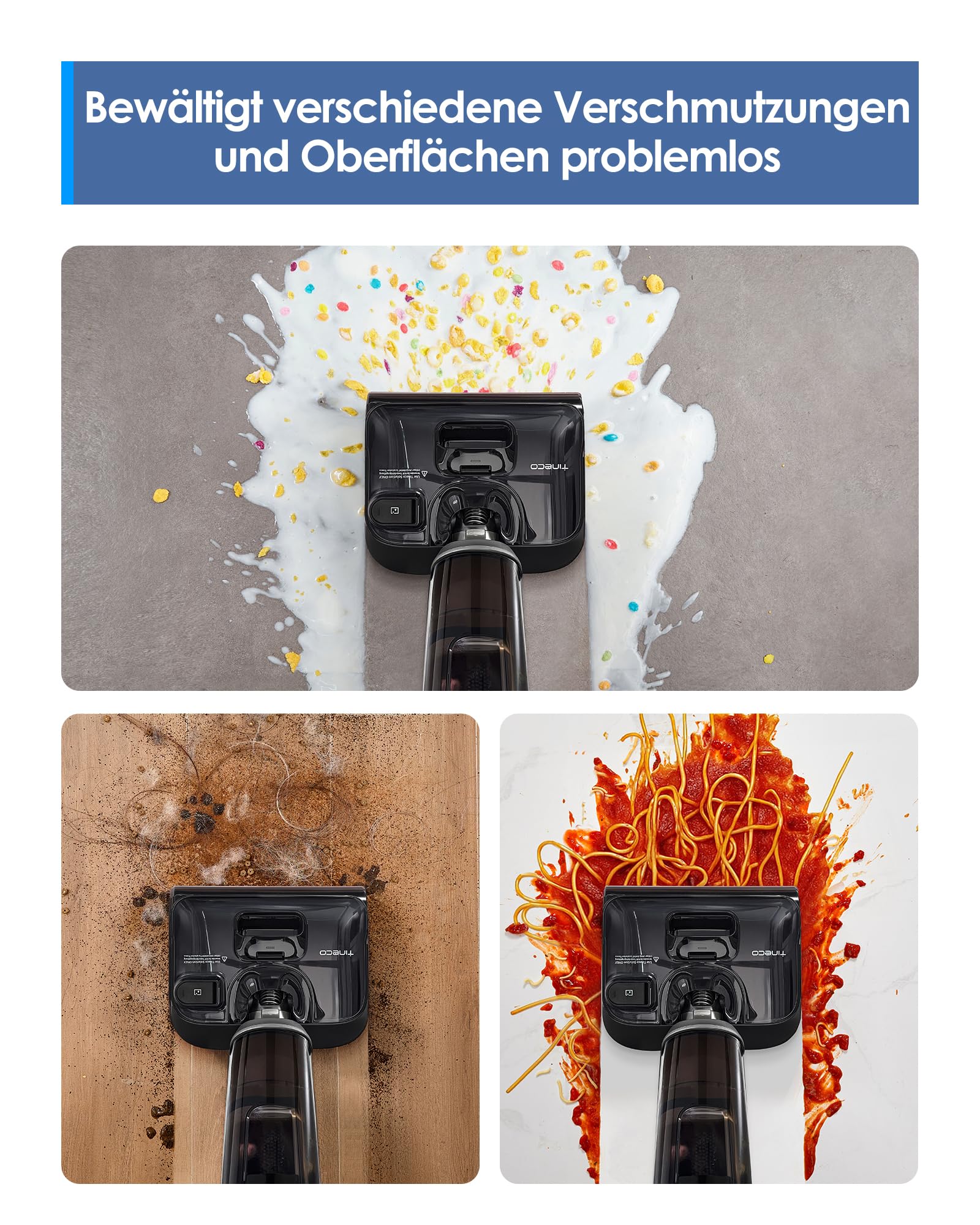 Tineco Floor ONE i6 Stretch Nass Trockensauger, 180° Lay-Flat Nasssauger, 20kPa Saugkraft, 85 °C Heißluft-Trocknung, 40 Min Laufzeit, Beidseitige Reinigung, Anti-Tangle staubsauger für Tierhaare