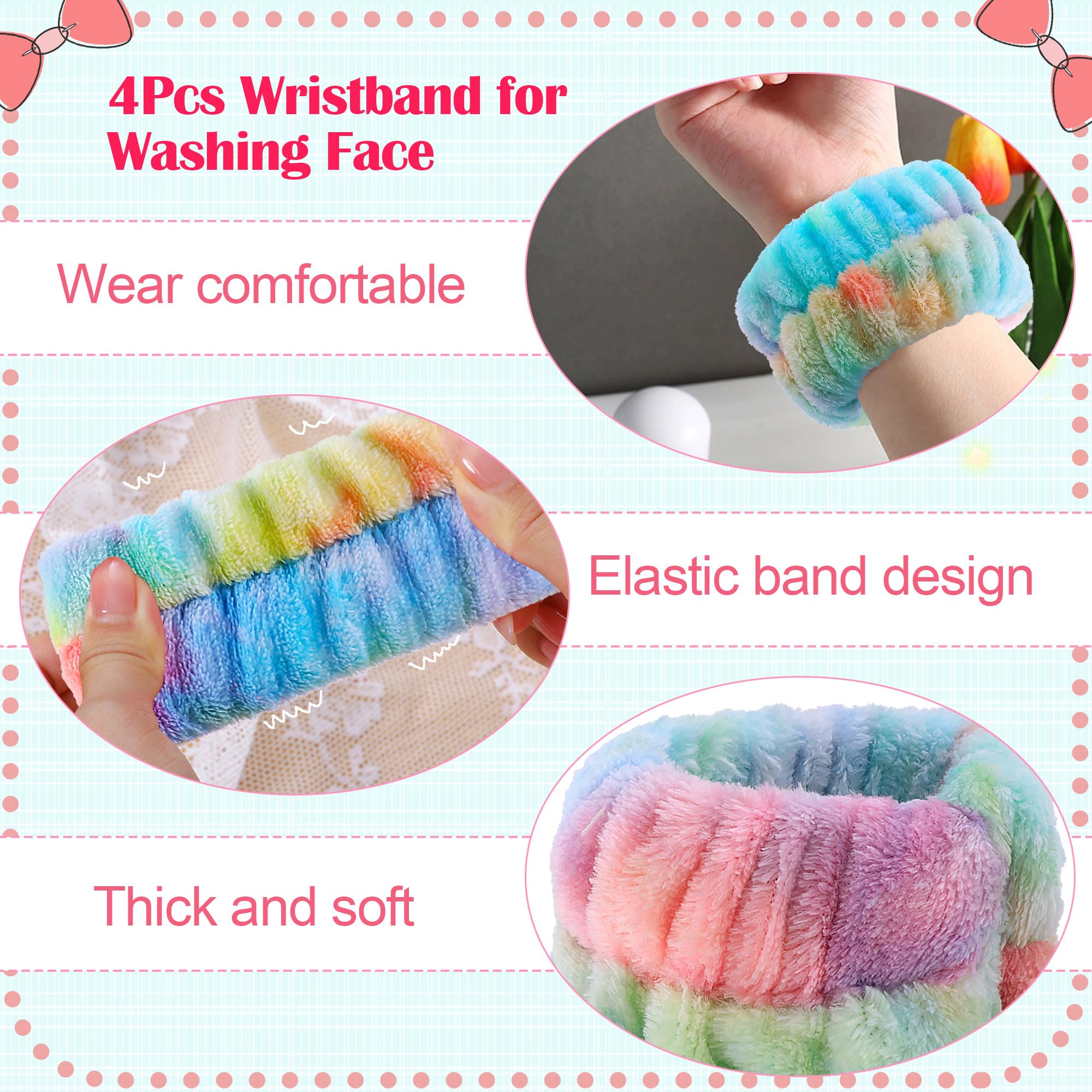 Junk Women\'s Headband Set - Blue Medical Print & Black Pink Purple Tie-Dye Tie Dye Headbands main image 3