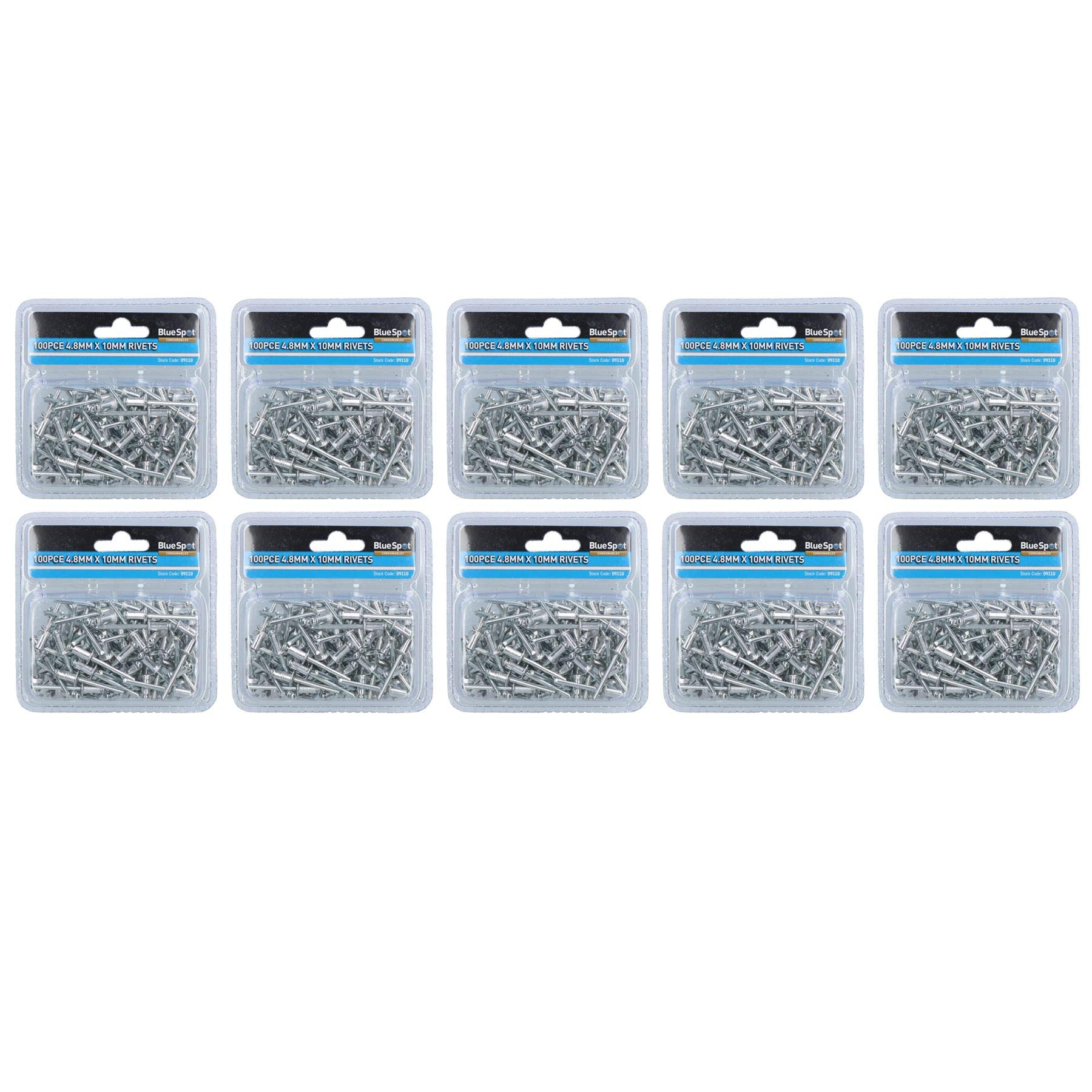 1000 Metric Aluminium Blind Pop Pot Rivets Set Fastener Fastening 4.8mm x 10mm