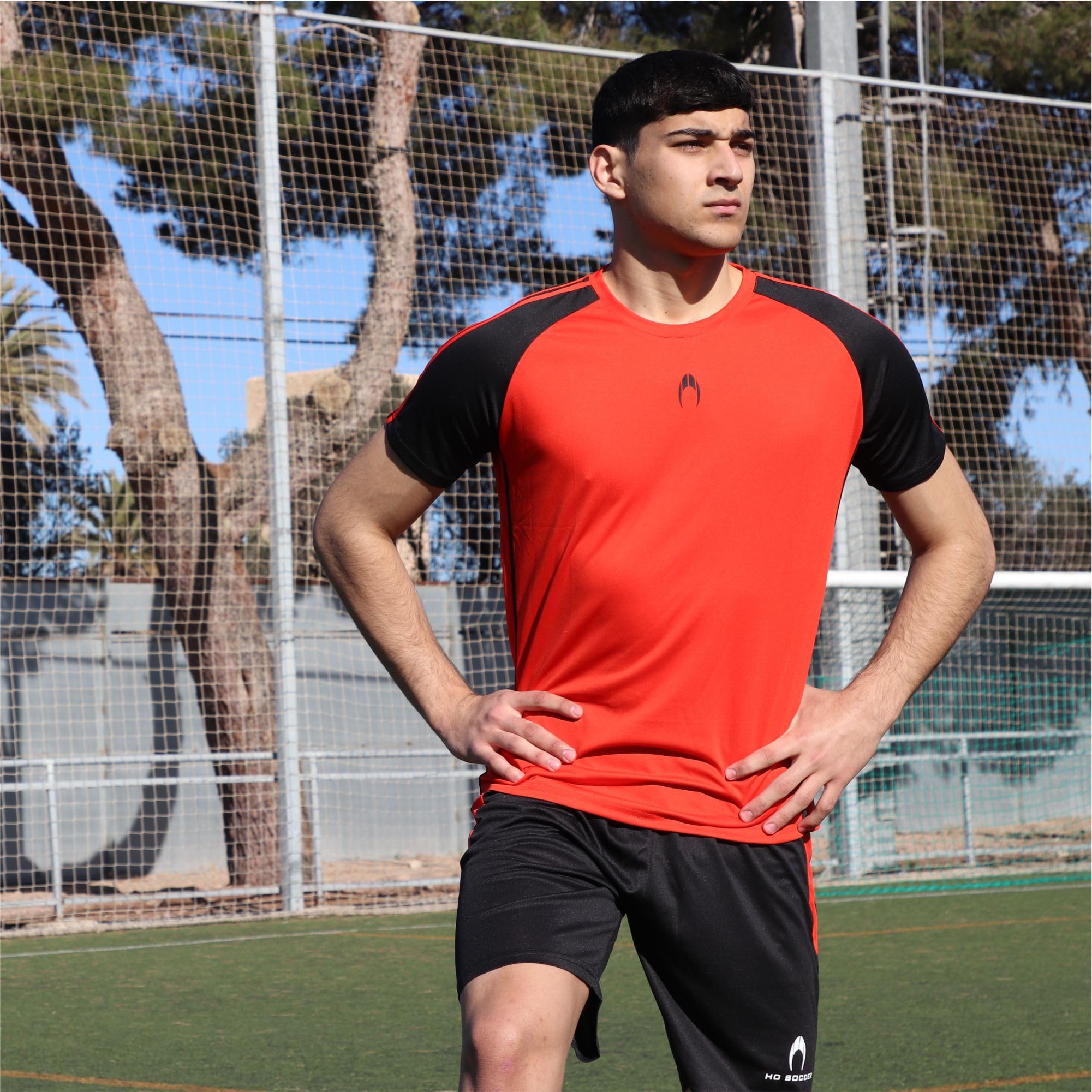 HO Soccer Pantalón De Fútbol Akademia Negro/Rojo - Szorty na deskę Uniseks - dzieci