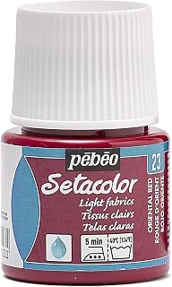 Pebeo Setacolor Light Fabrics Paint 45-Milliliter Bottle, Oriental Red