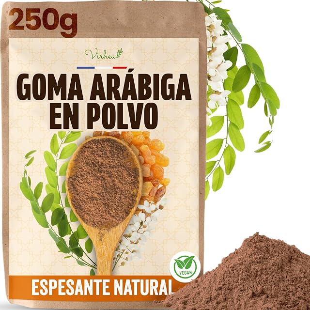 VIRHEA® Goma Arabiga en Polvo 250g - Espesante Alimentario Natural de Acacia Senegal