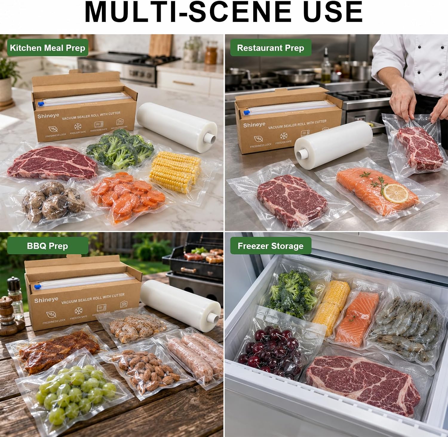 12" x 100' Vacuum Sealer Bags for Food with Cutter