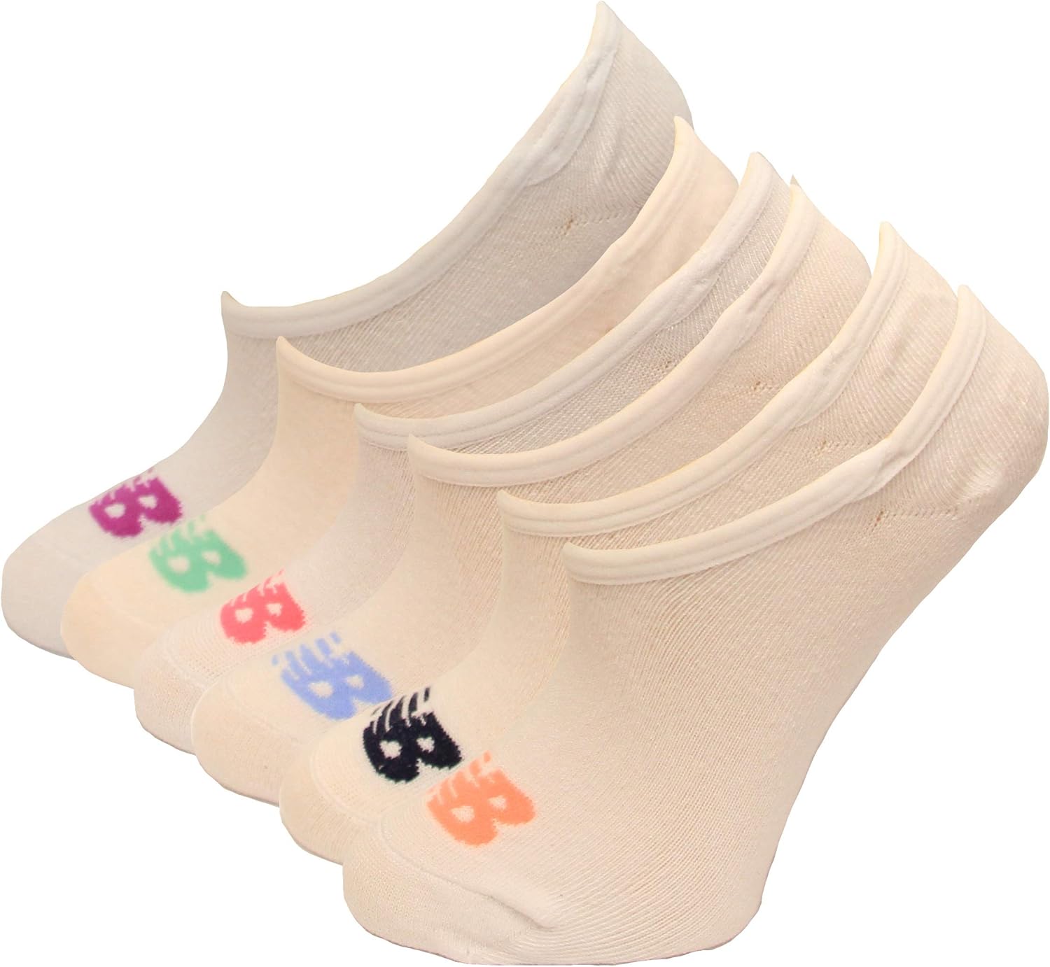 New Balance Kid's Liner Socks, White, (L) Kid's 4-10, 6 Pair